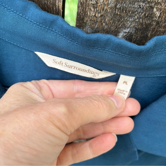 Soft Surroundings Weekender Blue Tencel Dress NWOT Sz Petite Large - Picture 3 of 12